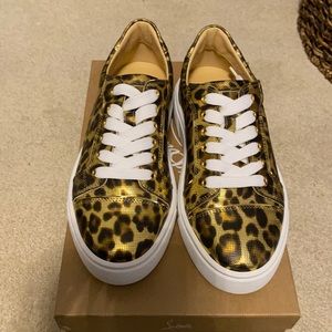 New Never Worn Christian Louboutin Leopard Print Sneakers Size 7.5M (37.5)